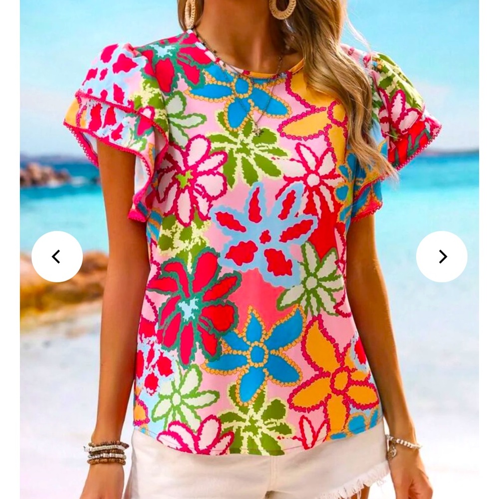 Beautiful Ruffle Sleeve Blouse - Picture 3 of 6